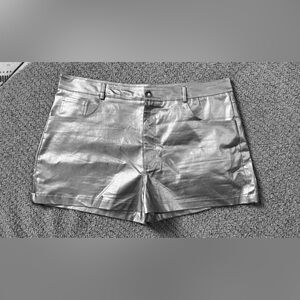 AKIRA Metallic Silver Women's Shorts